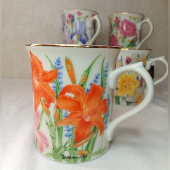 The Flower Blossom Mug Collection By Suzanne Clee Flower Coffee Mugs - 4 pc set. - Picture 5 of 8